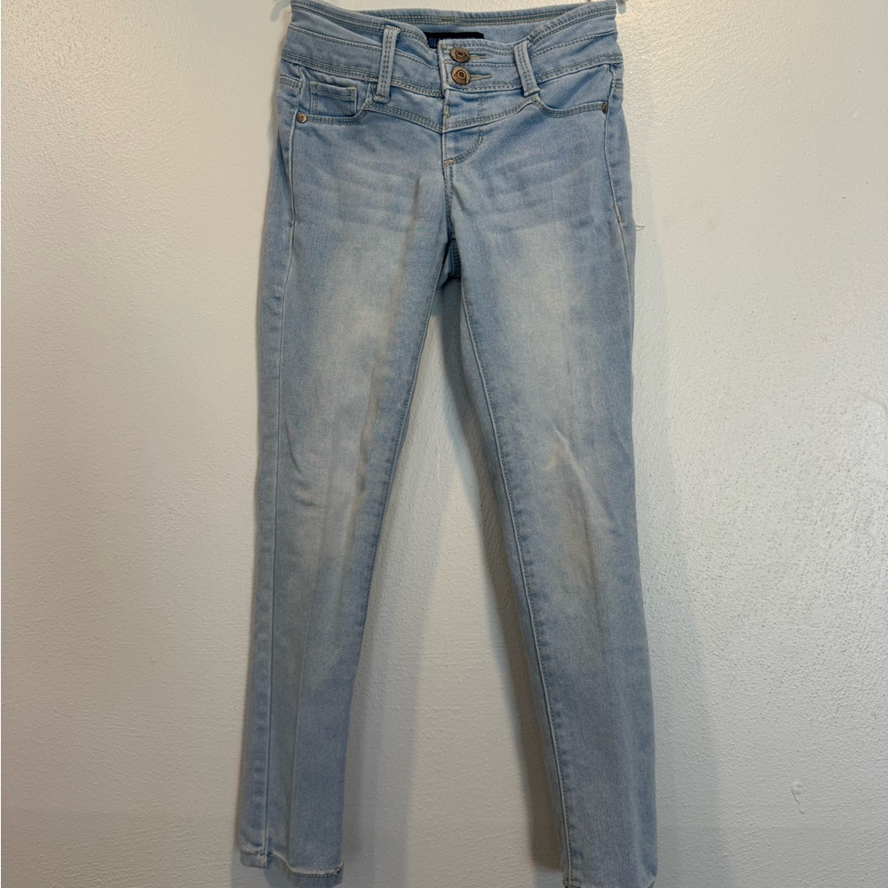 Blue Spice Blue Skinny Jeans with Faded Look